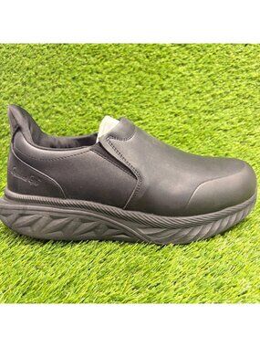 Genuine Grip 1400 Mens Size 12 Black Leather Slip-Resistant Safety Work Shoes